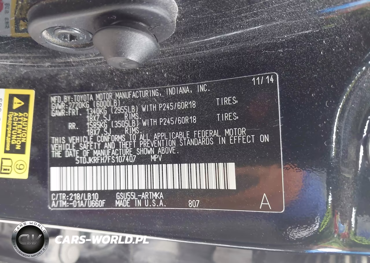 2015 Toyota Highlander Xle V6 VIN:5TDJKRFH7FS107407 - 9