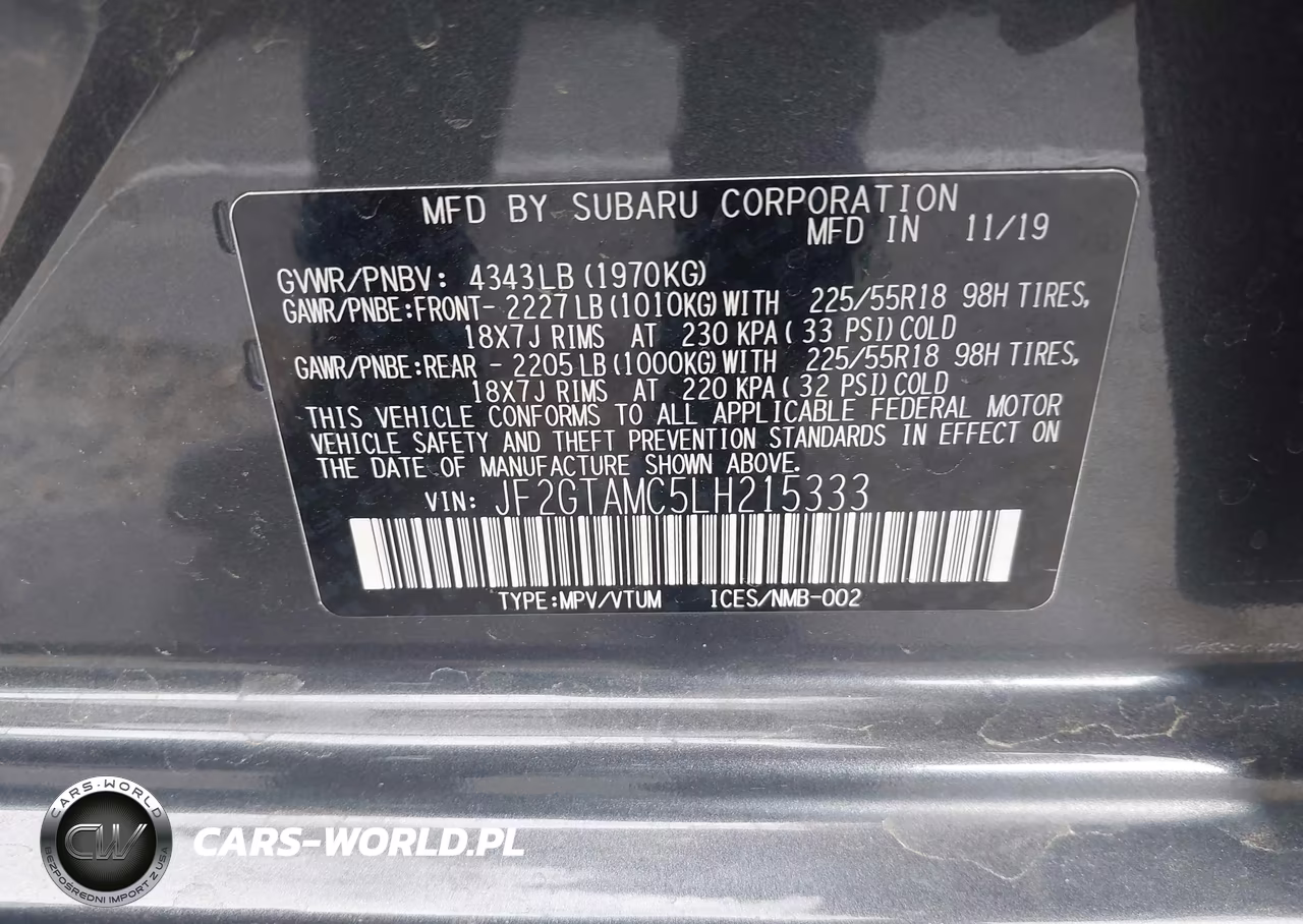 2020 Subaru Crosstrek Limited VIN:JF2GTAMC5LH215333 - 9