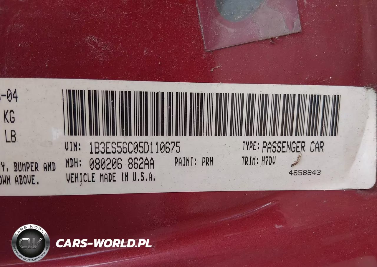 2005 Dodge Neon Sxt VIN:1B3ES56C05D110675 - 9