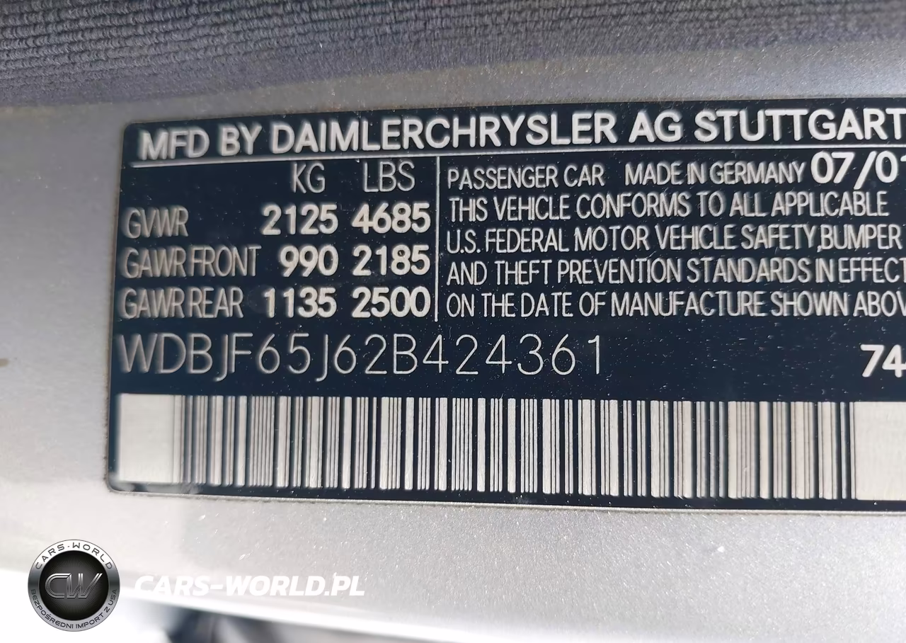 2002 Mercedes-Benz E 320 Special Edition VIN:WDBJF65J62B424361 - 9