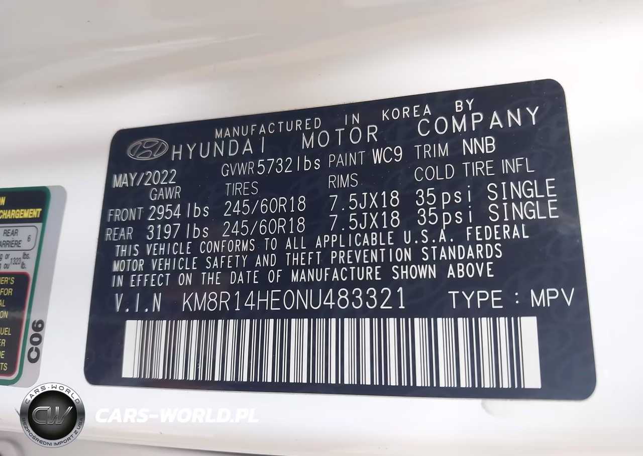 2022 Hyundai Palisade Se VIN:KM8R14HE0NU483321 - 9