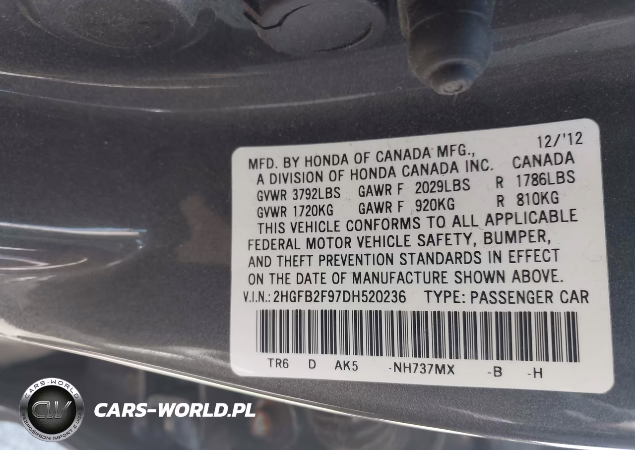 2013 Honda Civic Ex-L VIN:2HGFB2F97DH520236 - 9