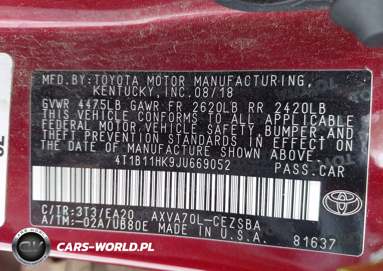 2018 Toyota Camry Se VIN:4T1B11HK9JU669052 - 9