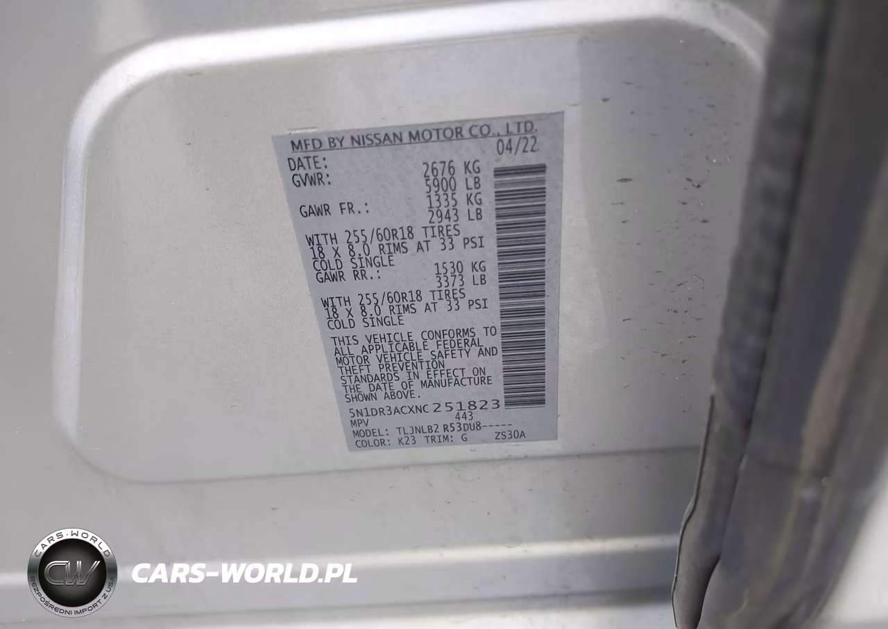 2022 Nissan Pathfinder S 4Wd VIN:5N1DR3ACXNC251823 - 9