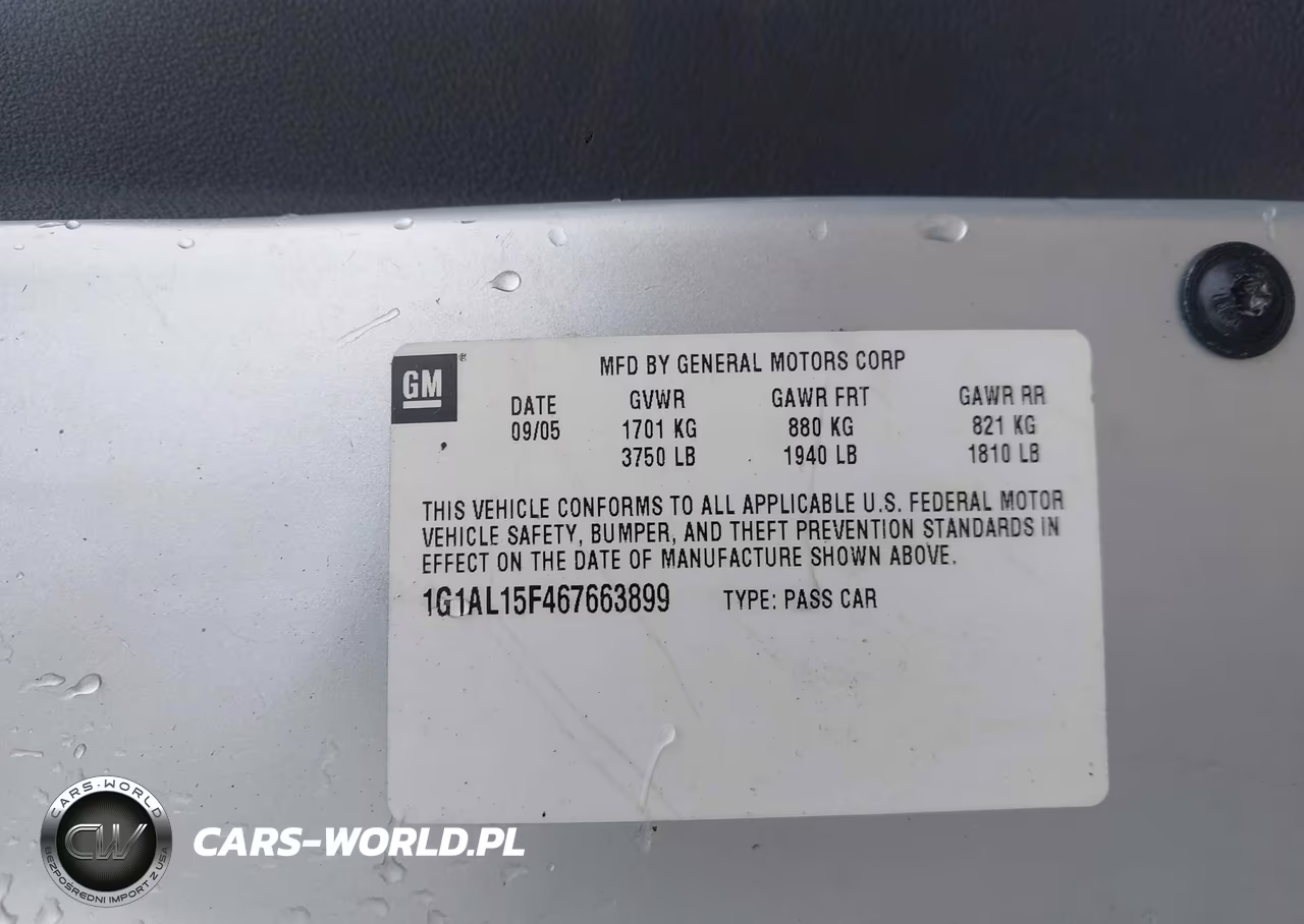 2006 Chevrolet Cobalt Lt VIN:1G1AL15F467663899 - 9