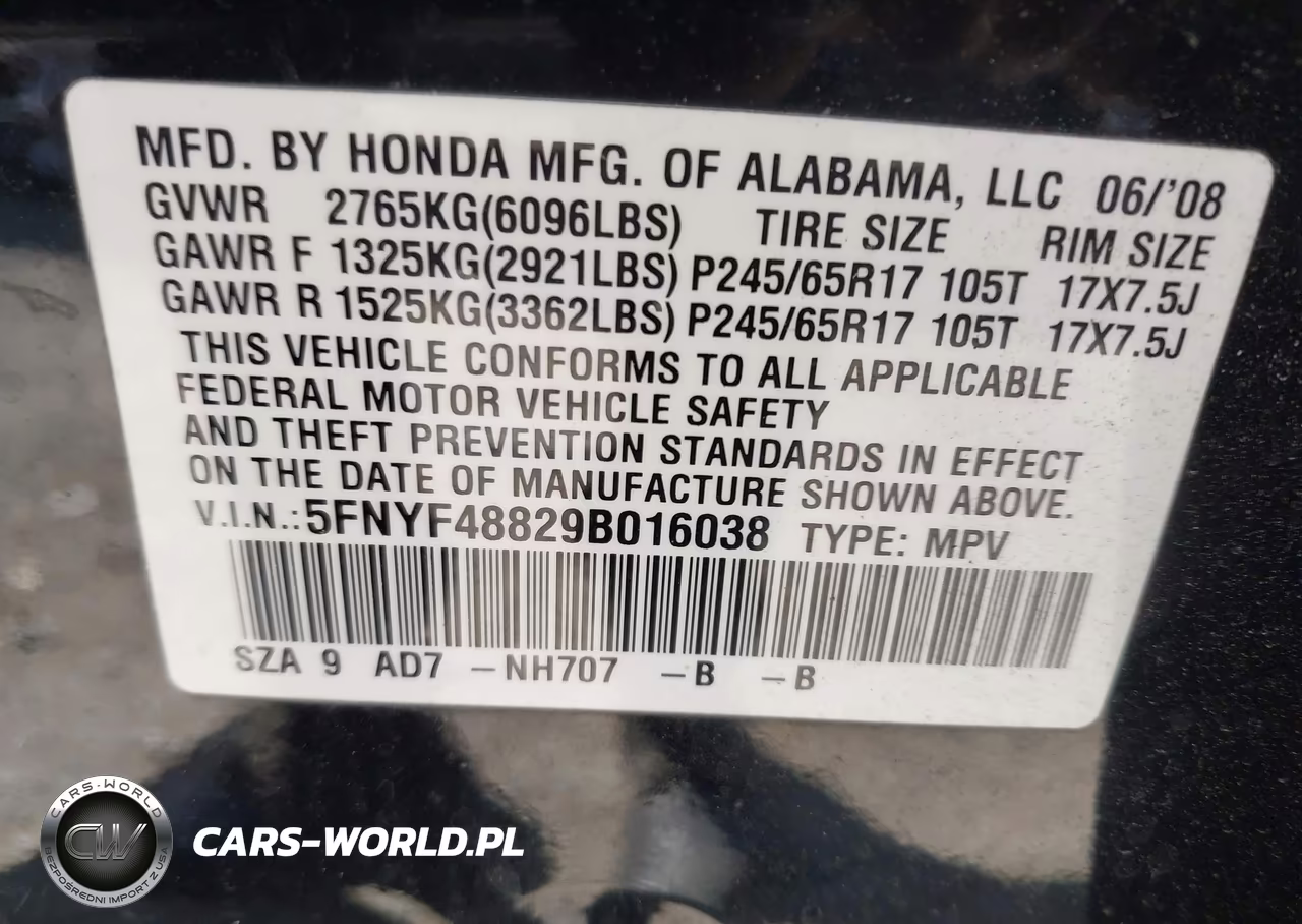 2009 Honda Pilot Touring VIN:5FNYF48829B016038 - 9