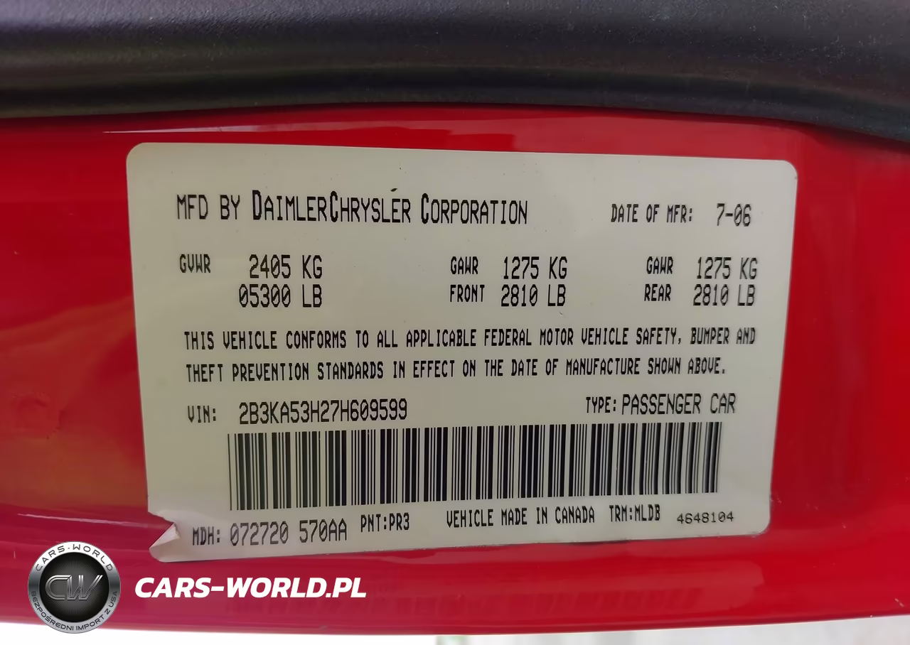 2007 Dodge Charger Rt VIN:2B3KA53H27H609599 - 9