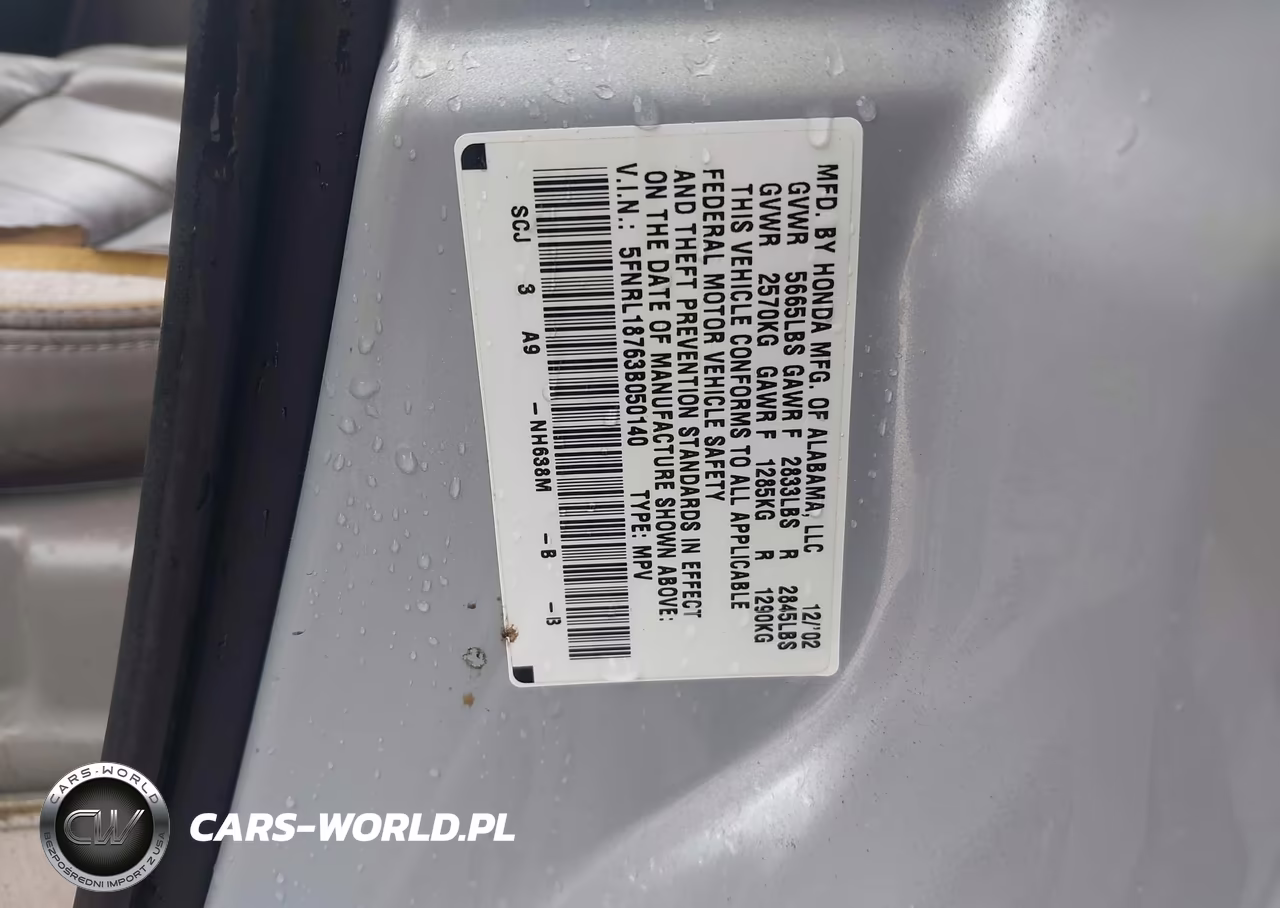 2003 Honda Odyssey Ex-L VIN:5FNRL18763B050140 - 9