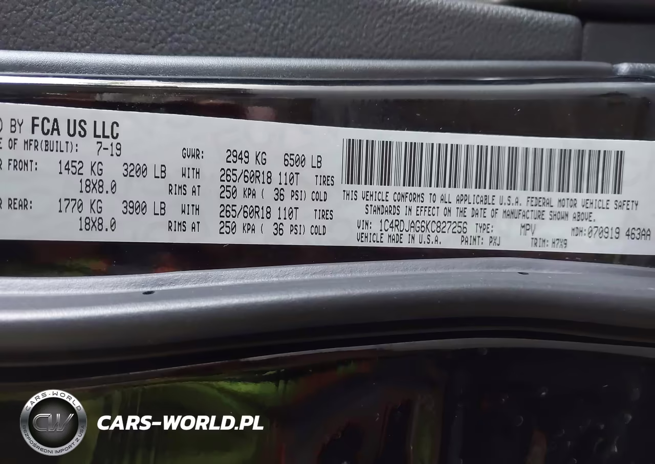 2019 Dodge Durango Sxt Awd VIN:1C4RDJAG6KC827256 - 9
