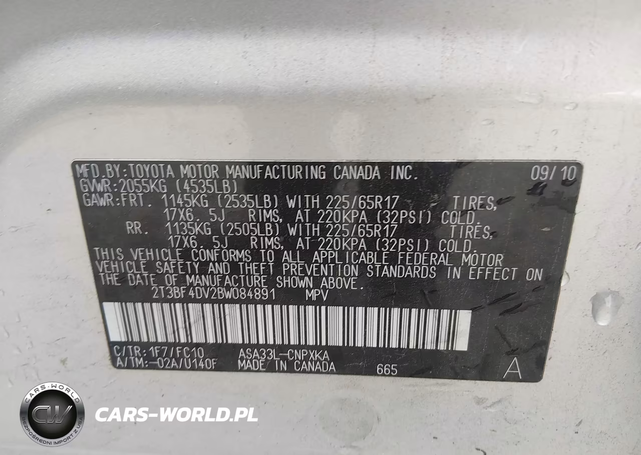 2011 Toyota Rav4 VIN:2T3BF4DV2BW084891 - 9