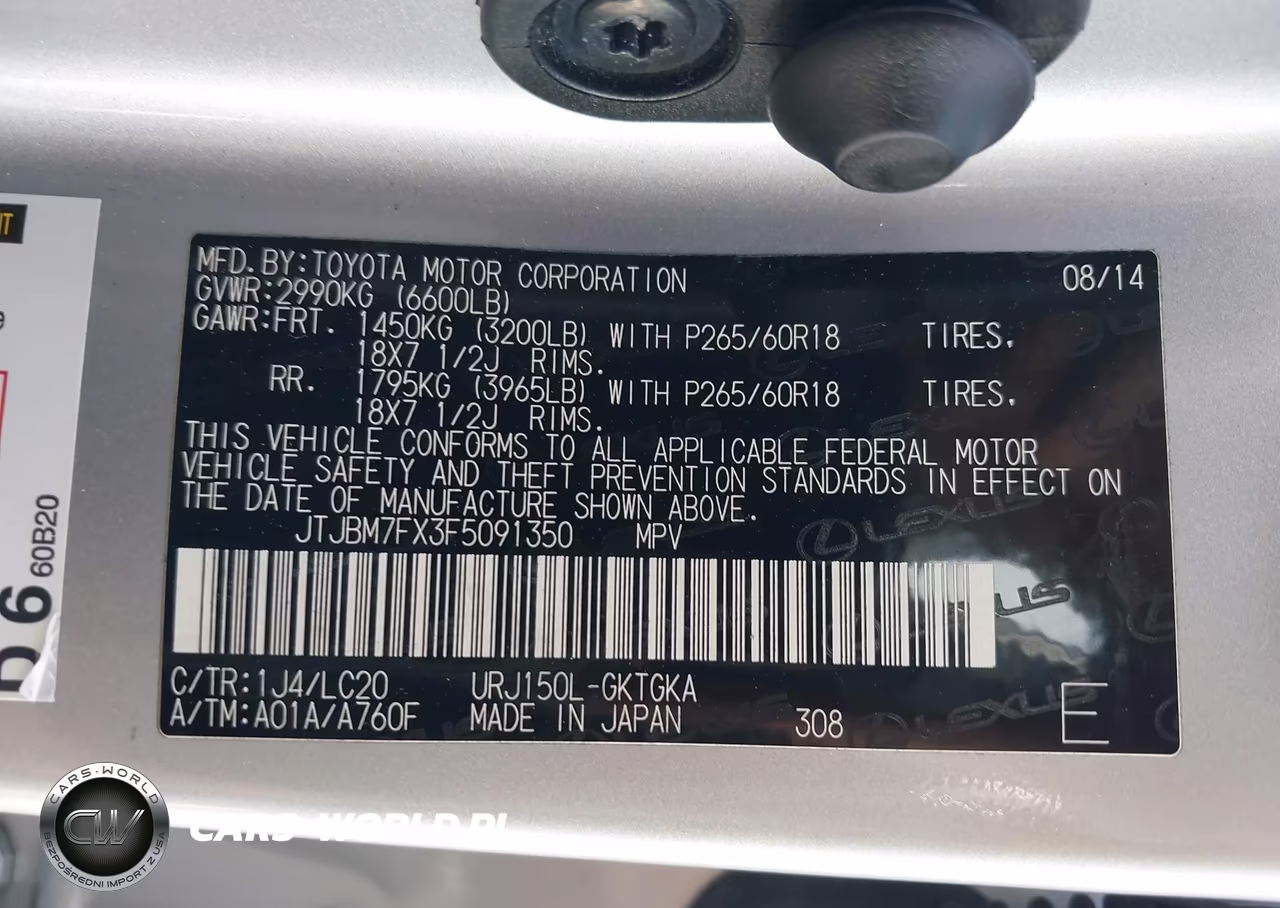 2015 Lexus Gx 460 VIN:JTJBM7FX3F5091350 - 9