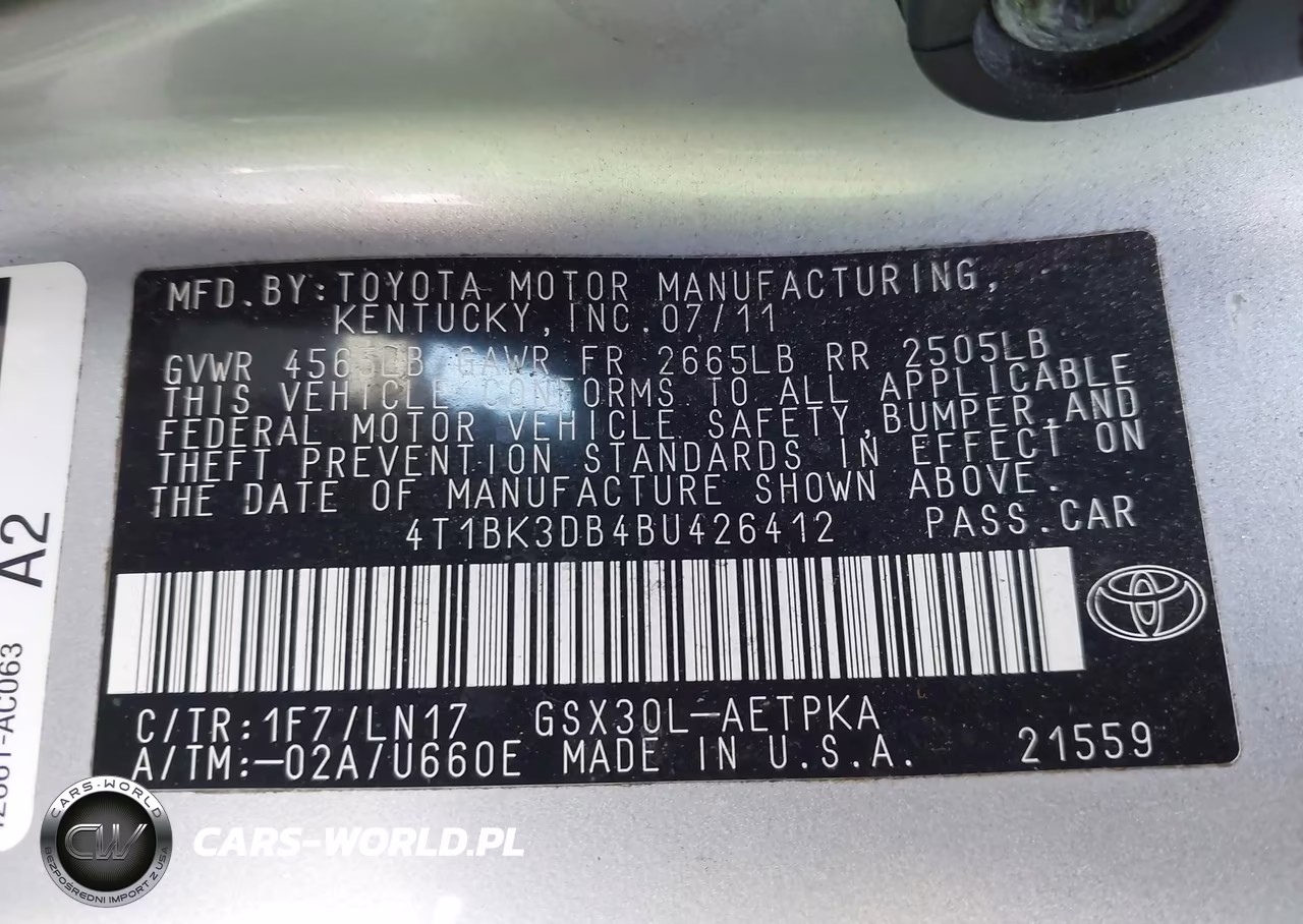 2011 Toyota Avalon Limited VIN:4T1BK3DB4BU426412 - 9