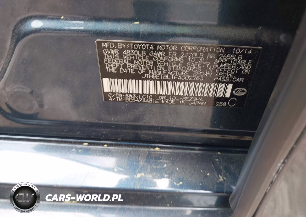 2015 Lexus Gs 350 VIN:JTHBE1BL1FA002283 - 9