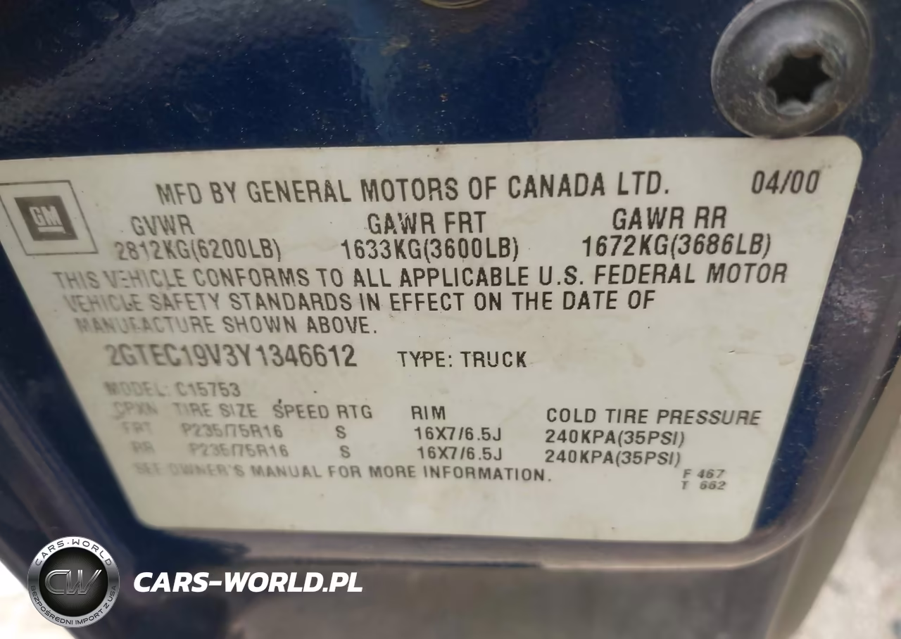 2000 GMC Sierra 1500 Sle VIN:2GTEC19V3Y1346612 - 9