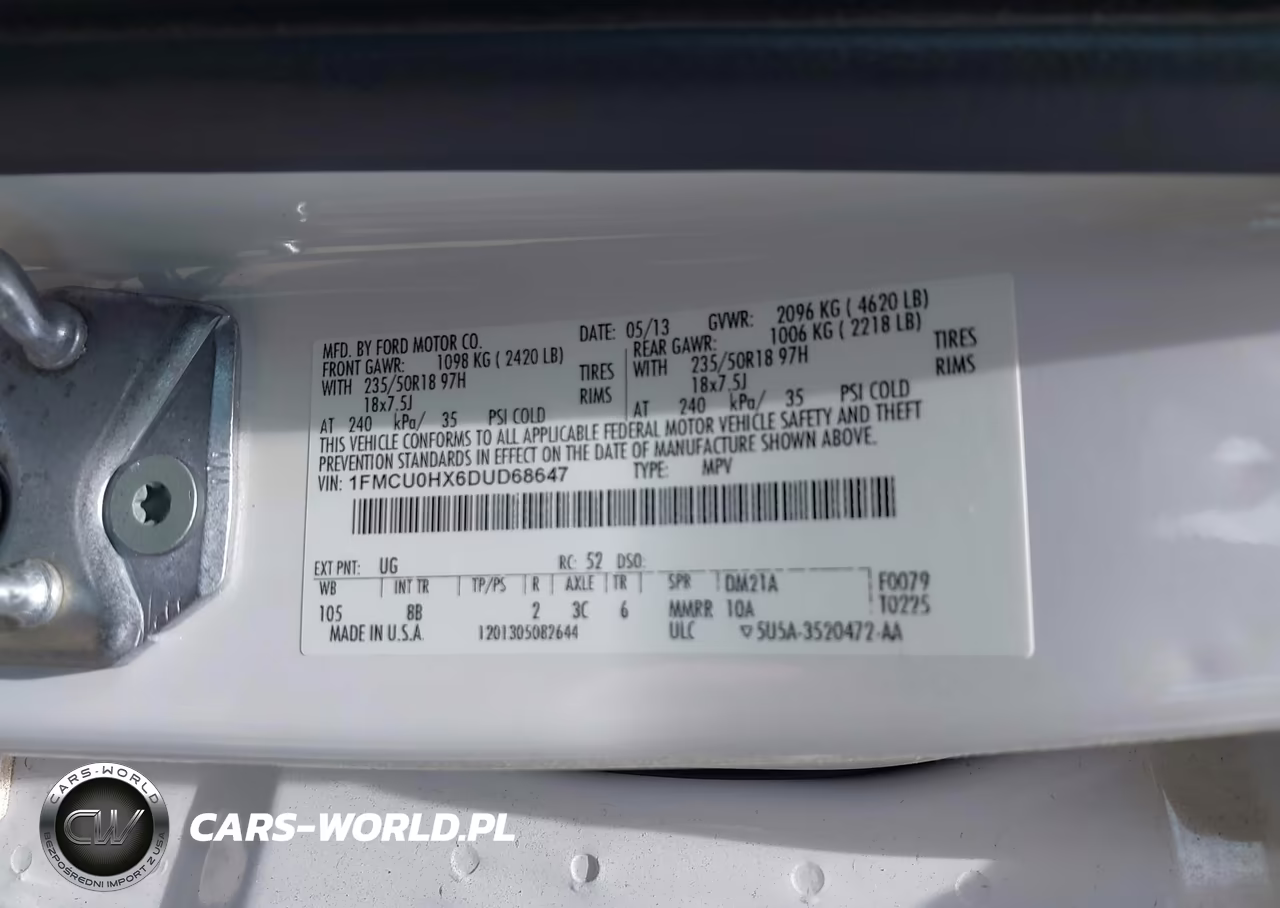 2013 Ford Escape Sel VIN:1FMCU0HX6DUD68647 - 9