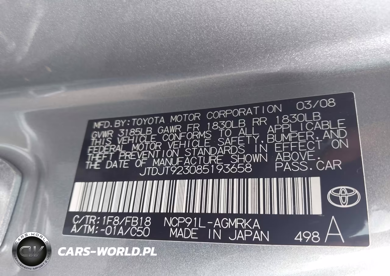 2008 Toyota Yaris VIN:JTDJT923085193658 - 9