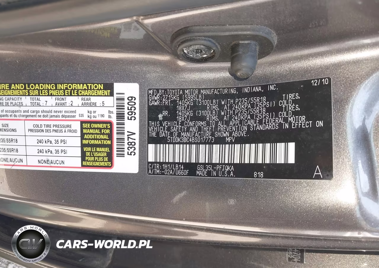 2011 Toyota Sienna Xle VIN:5TDDK3DC4BS017773 - 9