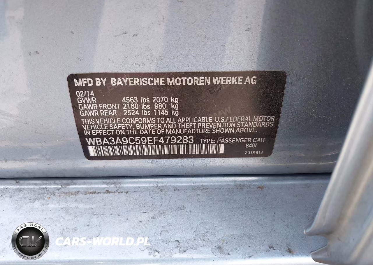 2014 BMW 335I VIN:WBA3A9C59EF479283 - 9