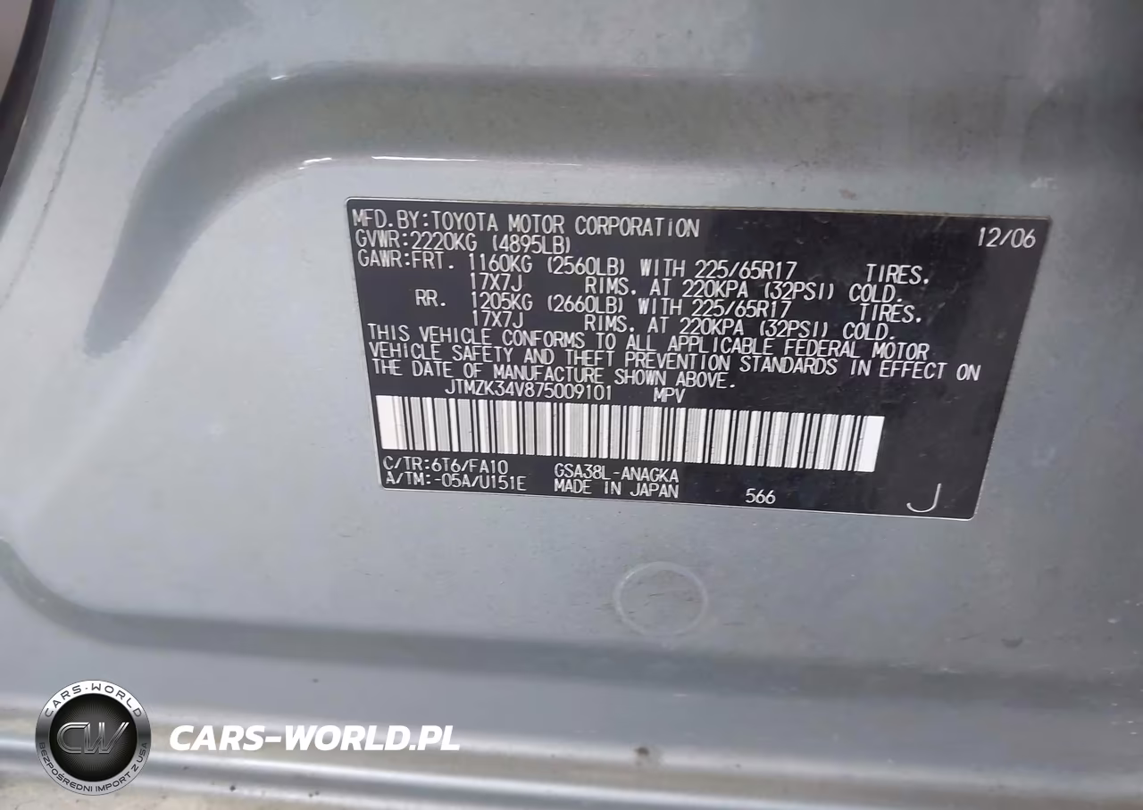 2007 Toyota Rav4 Limited V6 VIN:JTMZK34V875009101 - 9