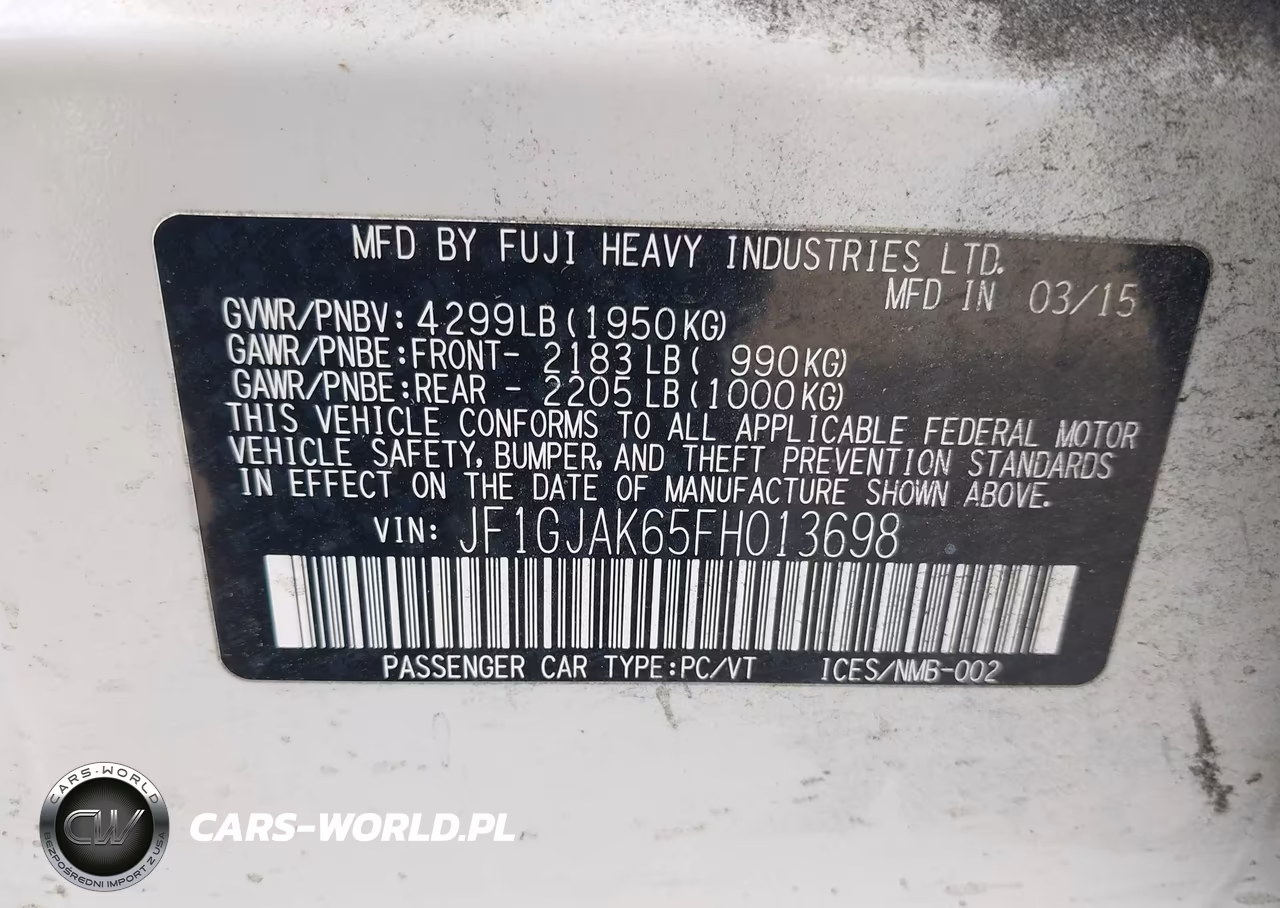 2015 Subaru Impreza 2.0I Premium VIN:JF1GJAK65FH013698 - 9