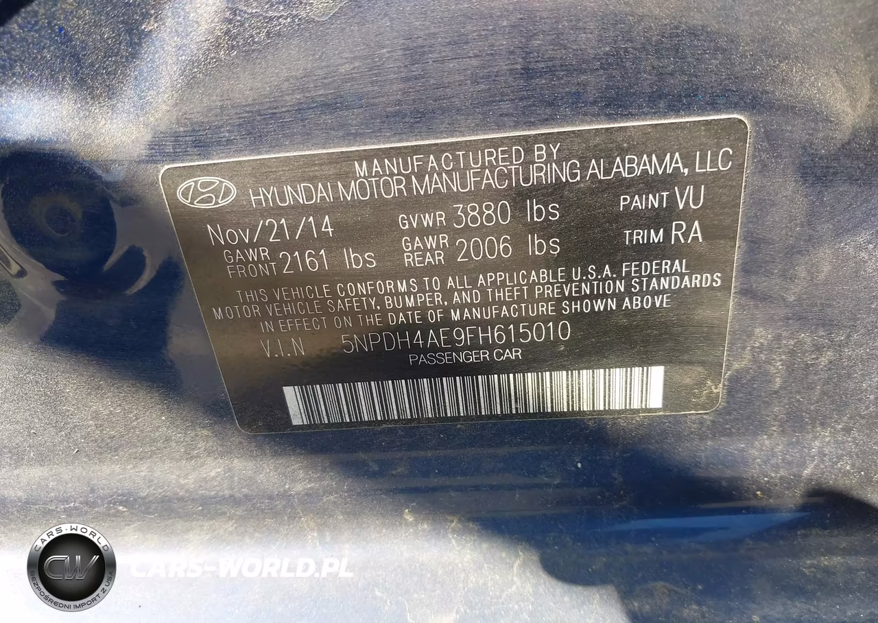 2015 Hyundai Elantra Se VIN:5NPDH4AE9FH615010 - 9