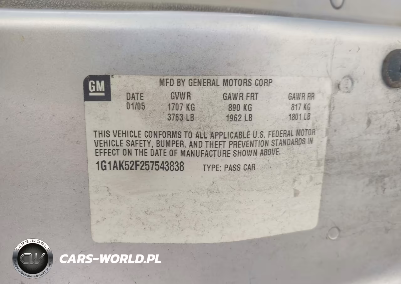 2005 Chevrolet Cobalt VIN:1G1AK52F257543838 - 9