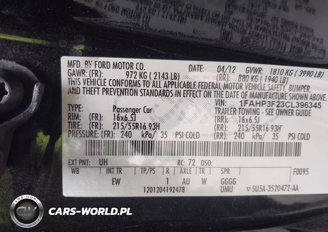 2012 Ford Focus Se VIN:1FAHP3F23CL396345 - 9