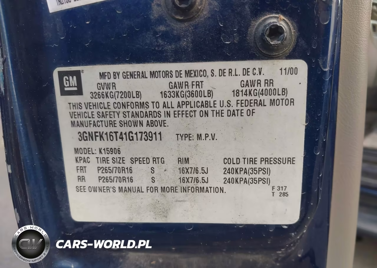 2001 Chevrolet Suburban 1500 Ls VIN:3GNFK16T41G173911 - 9