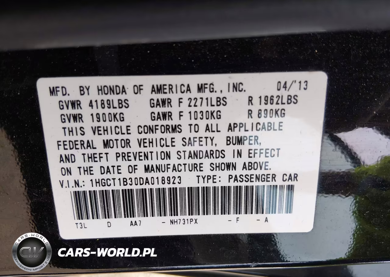 2013 Honda Accord Lx-S VIN:1HGCT1B30DA018923 - 9