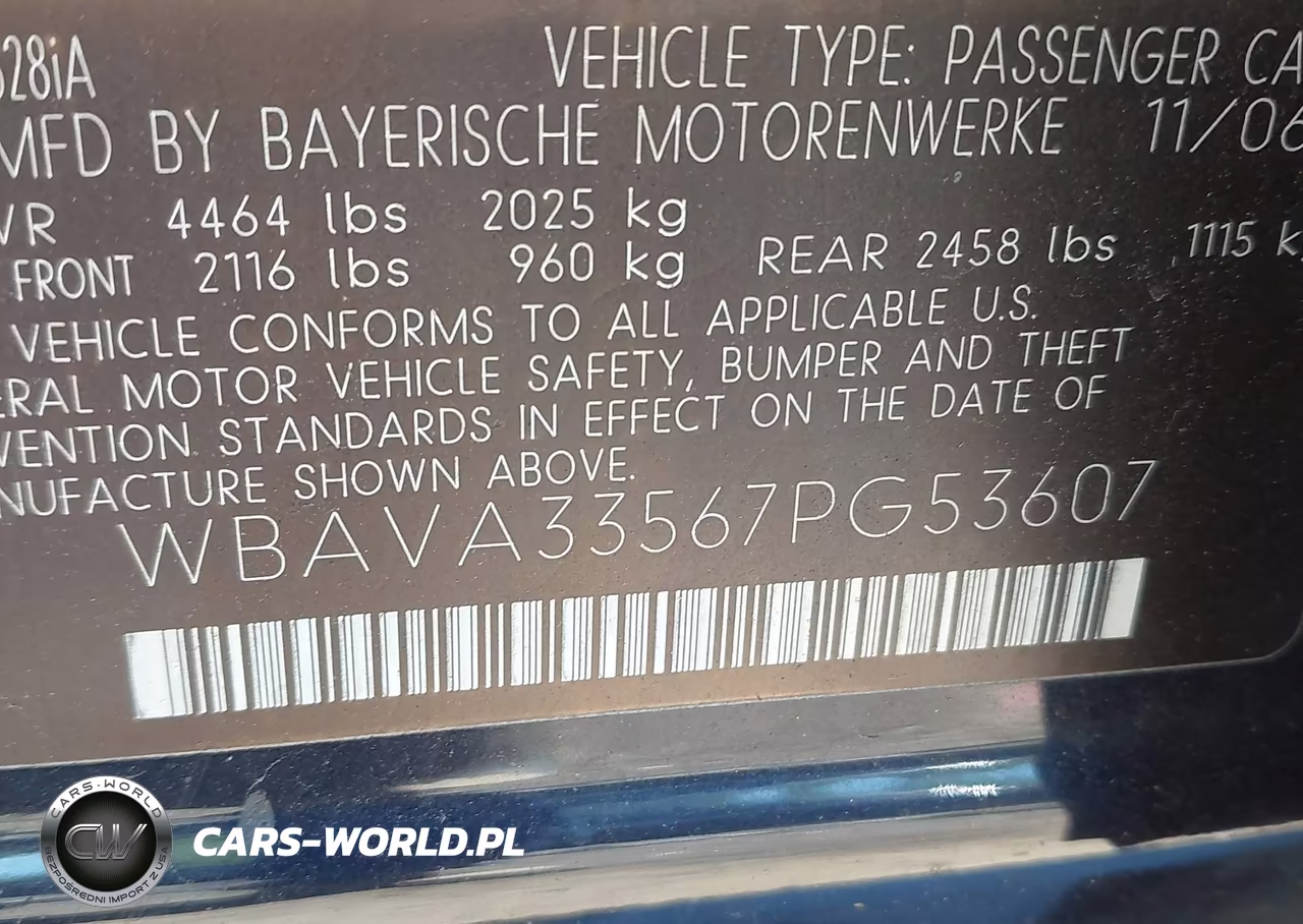 2007 BMW 328I VIN:WBAVA33567PG53607 - 9