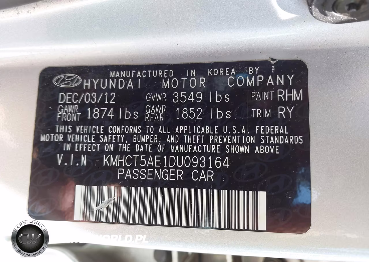 2013 Hyundai Accent Gs VIN:KMHCT5AE1DU093164 - 9