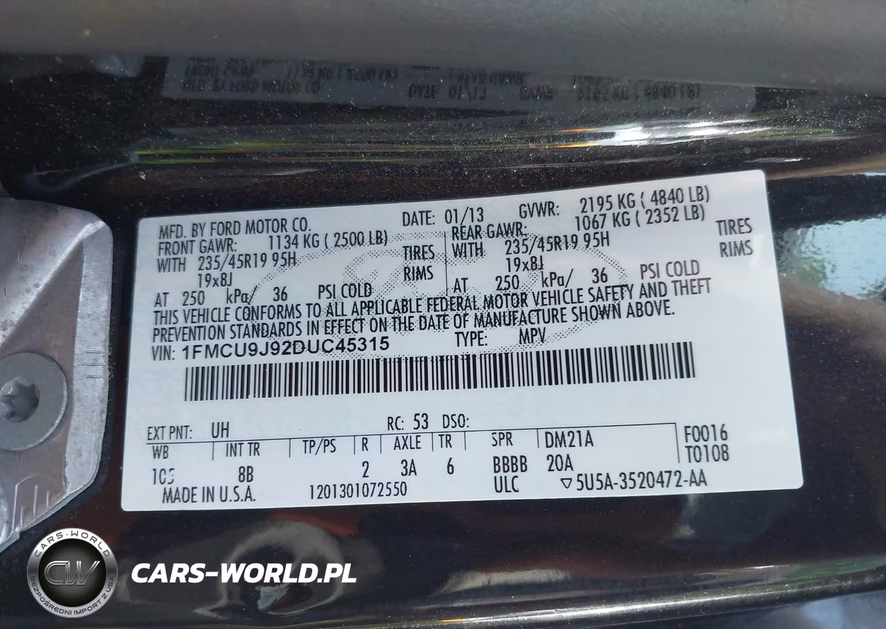 2013 Ford Escape Titanium VIN:1FMCU9J92DUC45315 - 9