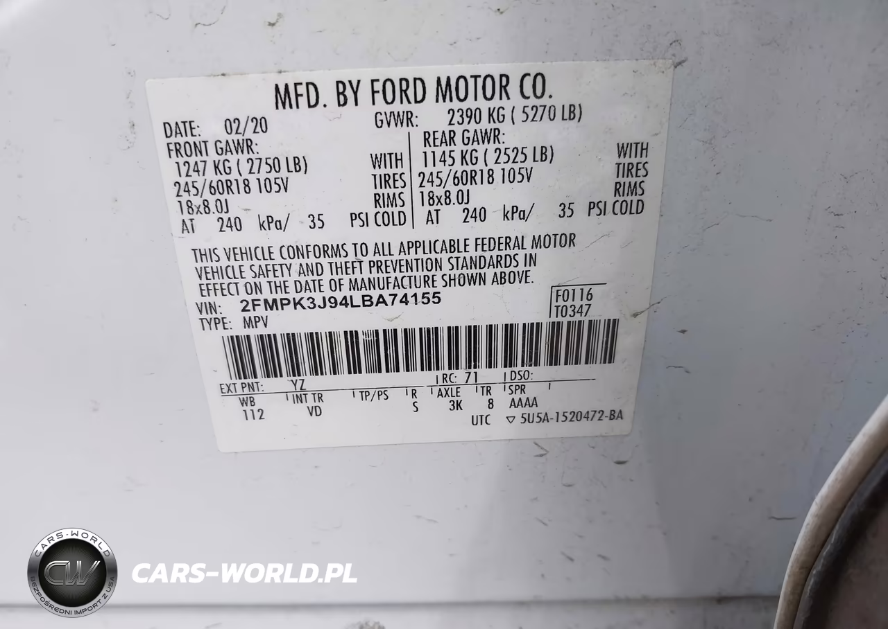 2020 Ford Edge Sel VIN:2FMPK3J94LBA74155 - 9
