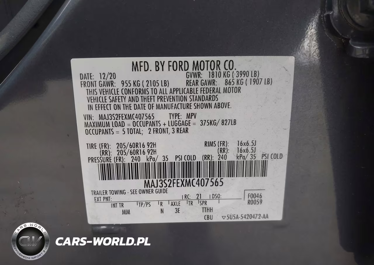 2021 Ford Ecosport S VIN:MAJ3S2FEXMC407565 - 9