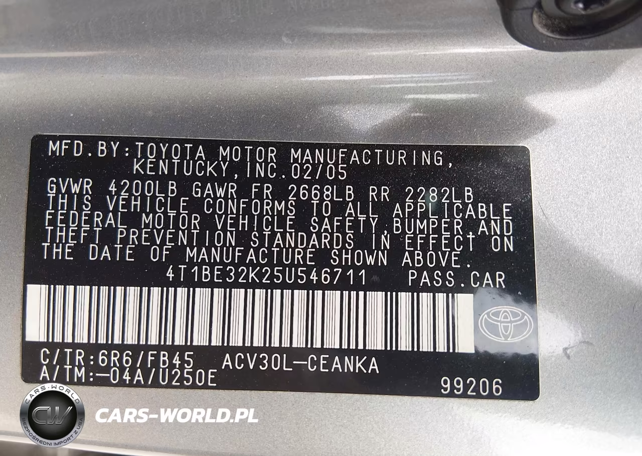 2005 Toyota Camry Le VIN:4T1BE32K25U546711 - 9