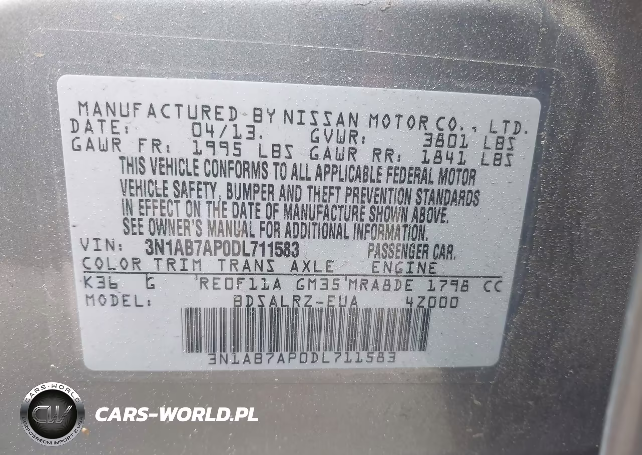 2013 Nissan Sentra Sr VIN:3N1AB7AP0DL711583 - 9