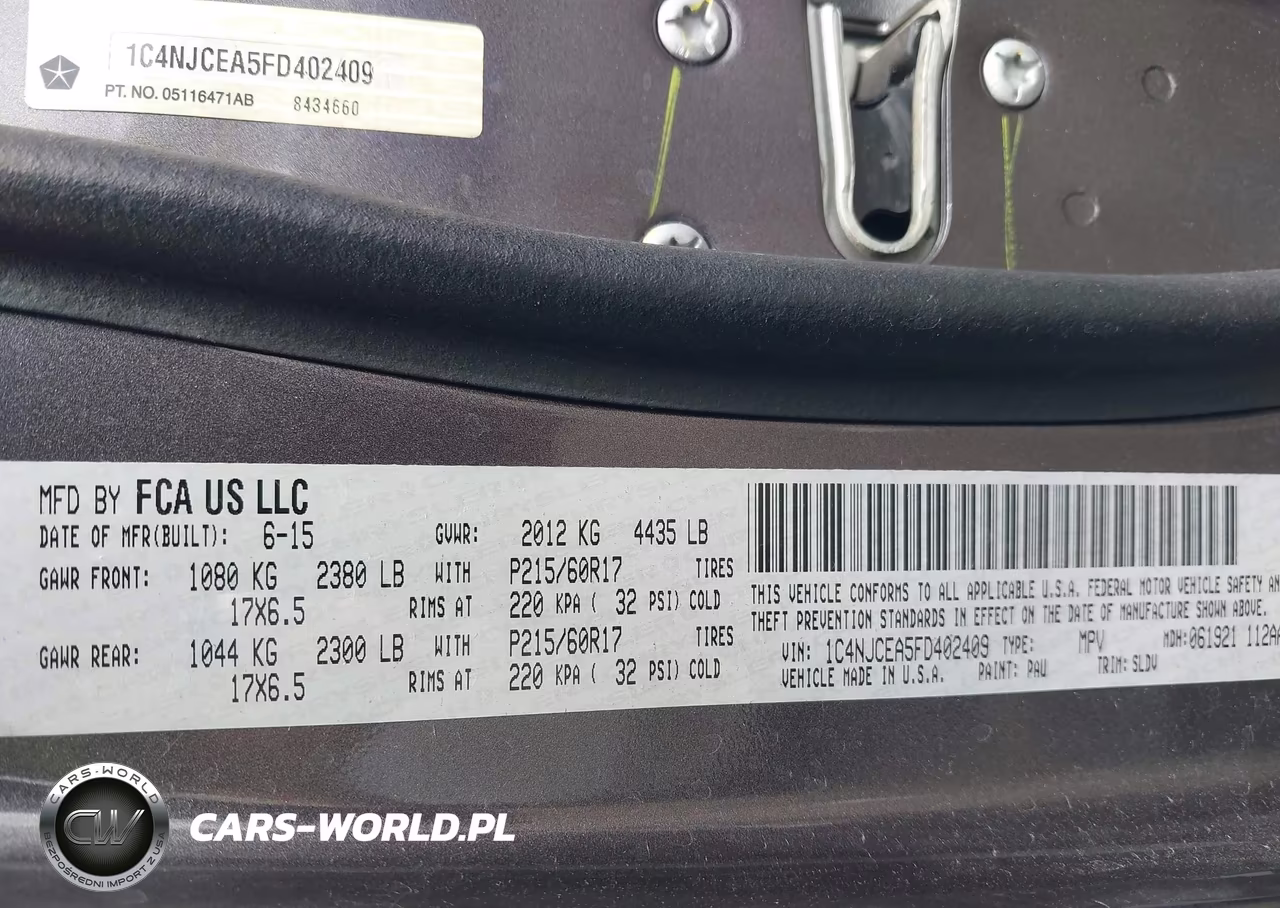 2015 Jeep Compass High Altitude Edition VIN:1C4NJCEA5FD402409 - 9