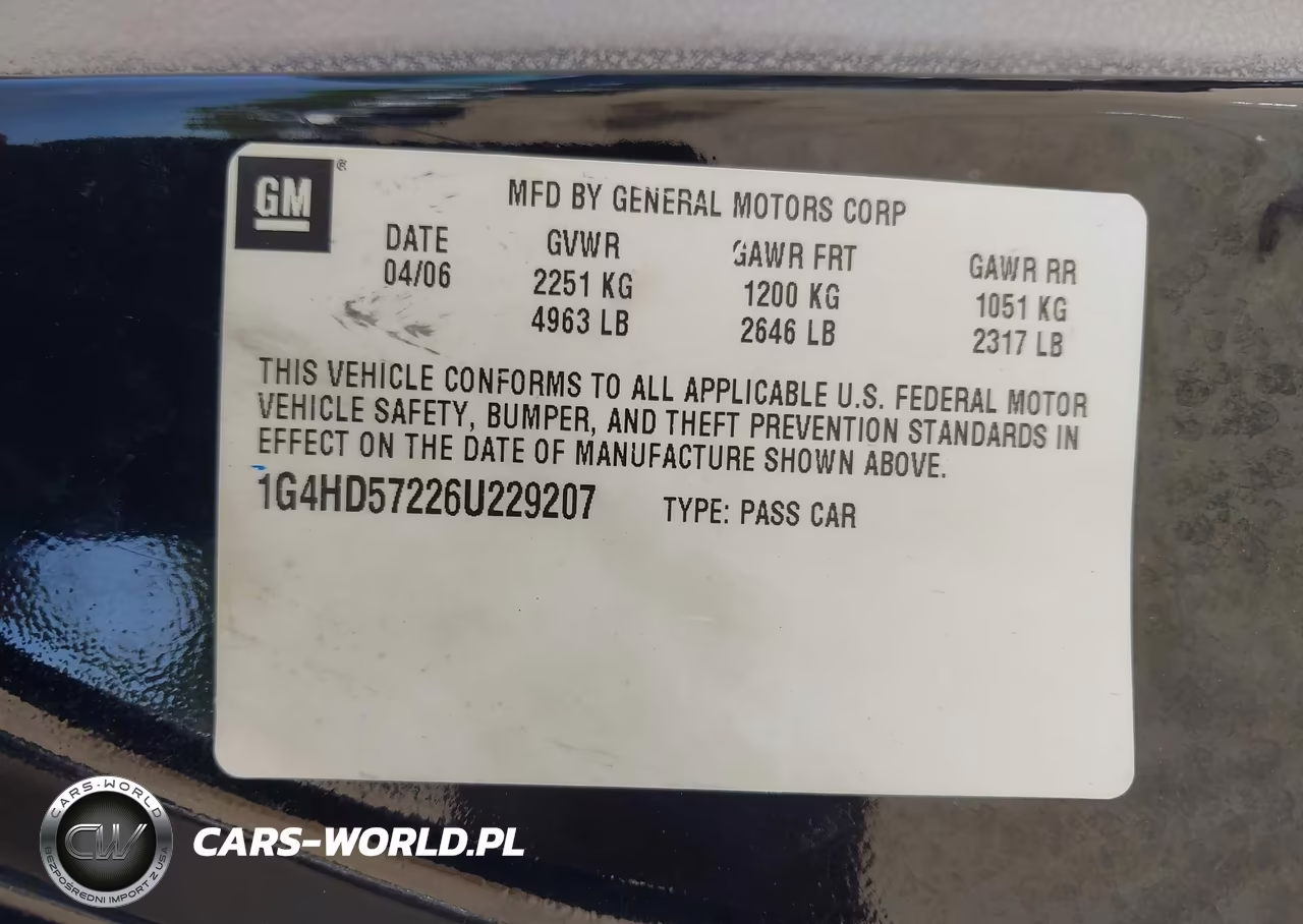 2006 Buick Lucerne Cxl VIN:1G4HD57226U229207 - 9