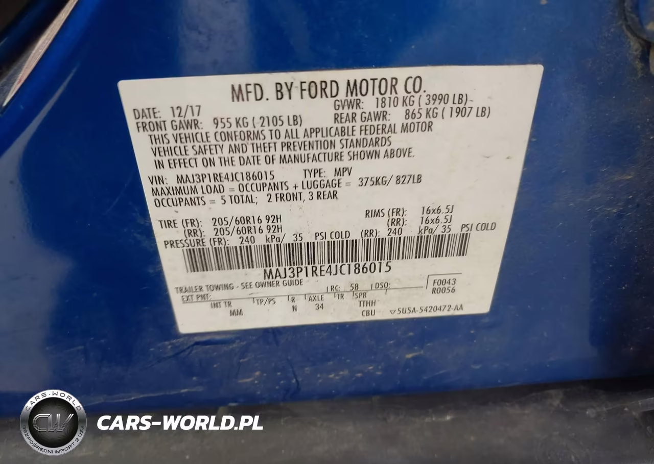 2018 Ford Ecosport S VIN:MAJ3P1RE4JC186015 - 9