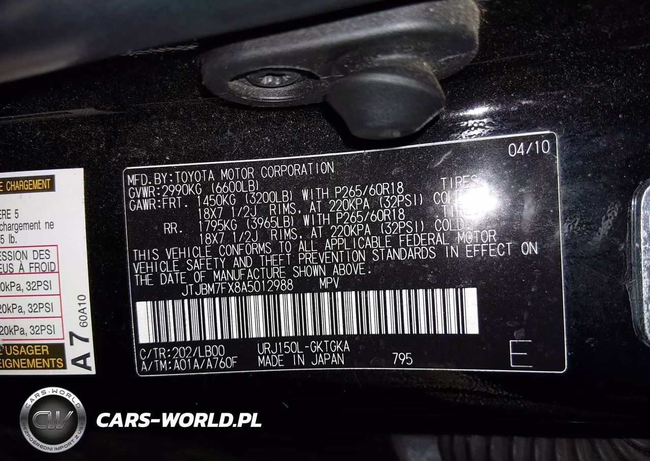 2010 Lexus Gx 460 VIN:JTJBM7FX8A5012988 - 9