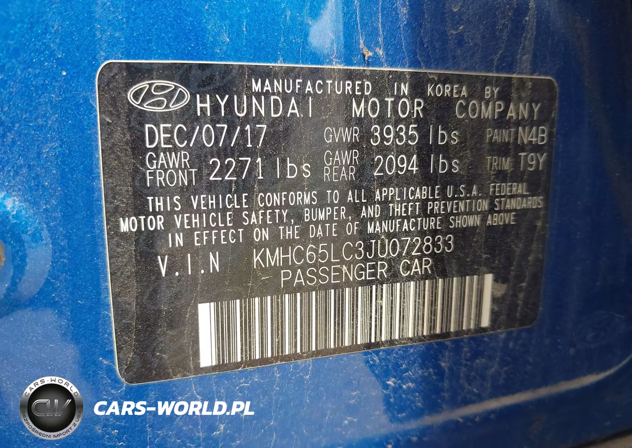 2018 Hyundai Ioniq Hybrid Blue VIN:KMHC65LC3JU072833 - 9
