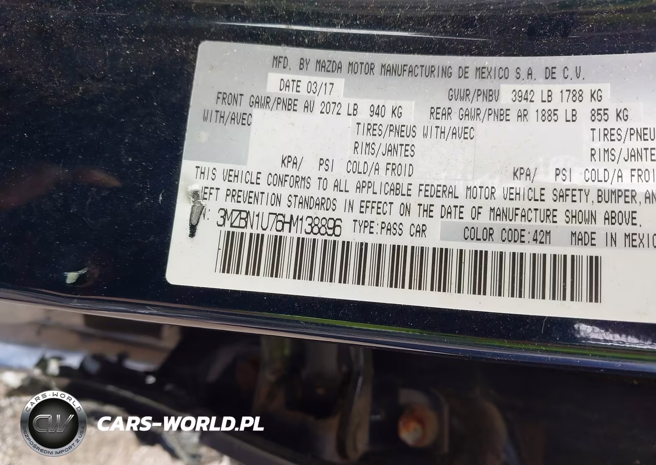 2017 Mazda Mazda3 Sport VIN:3MZBN1U76HM138896 - 9