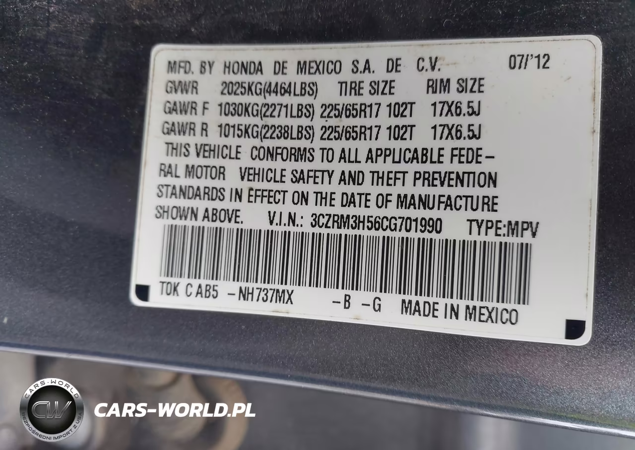 2012 Honda Cr-V Ex VIN:3CZRM3H56CG701990 - 9