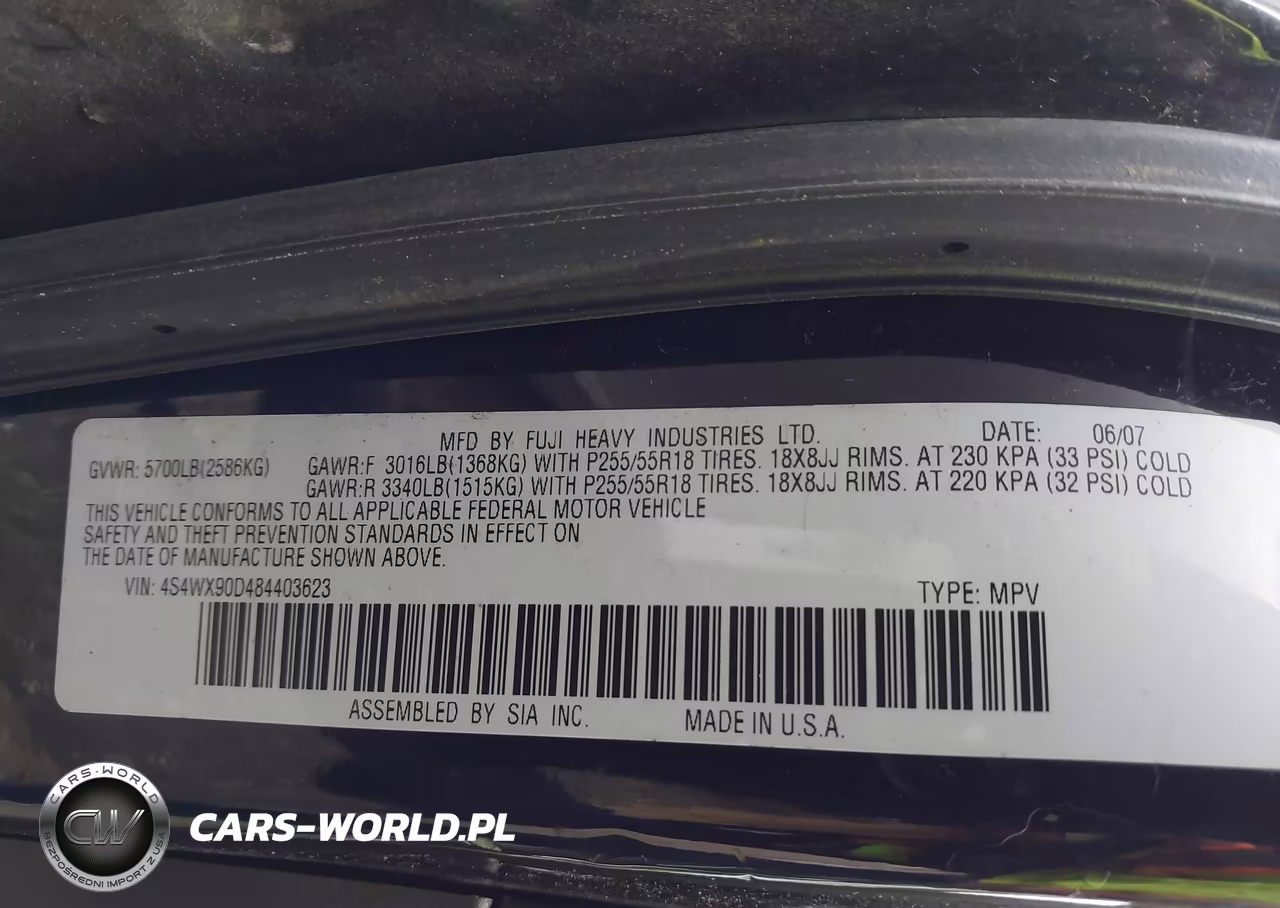 2008 Subaru Tribeca Limited 7-Passenger VIN:4S4WX90D484403623 - 9