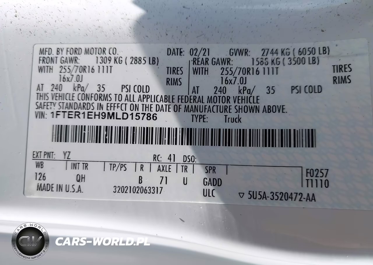 2021 Ford Ranger Xl VIN:1FTER1EH9MLD15786 - 9