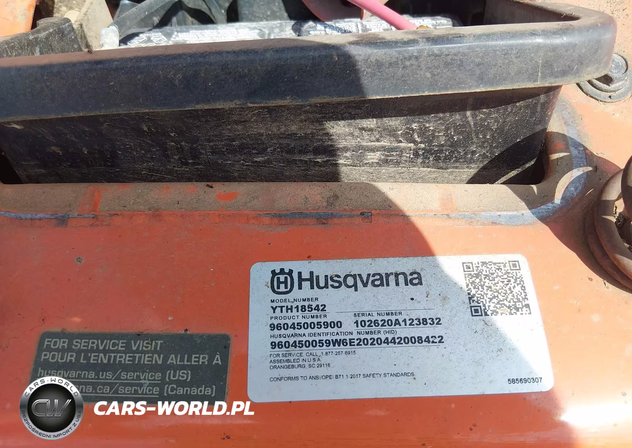 2018 Husgvarna Yth18542 Riding Lawnmower VIN:102620A123832 - 9