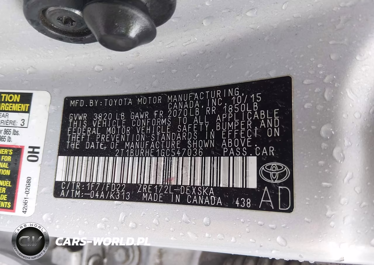2016 Toyota Corolla S Plus VIN:2T1BURHE1GC547036 - 9