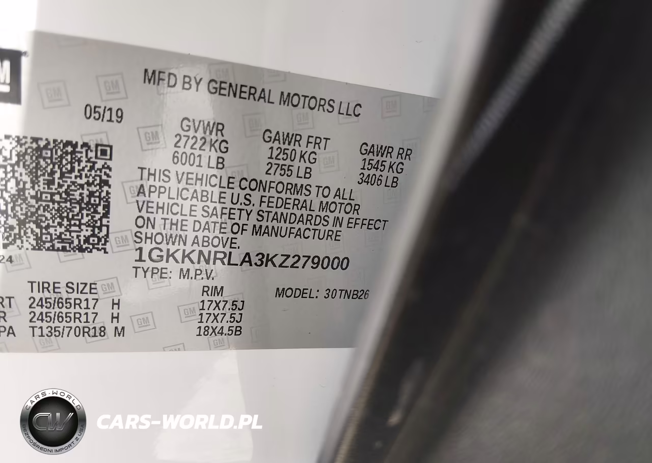 2019 GMC Acadia Sle-1 VIN:1GKKNRLA3KZ279000 - 9