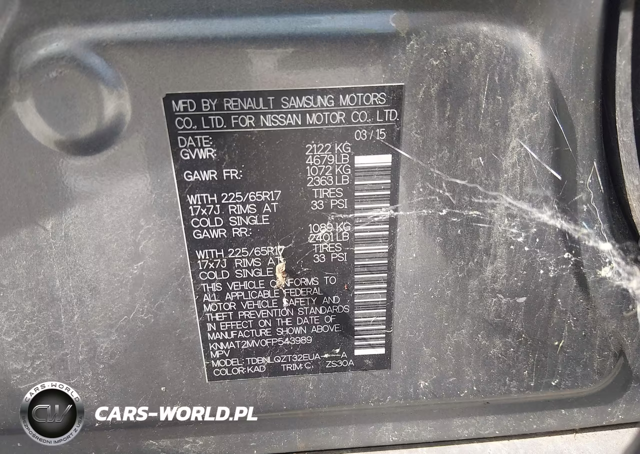 2015 Nissan Rogue Sv VIN:KNMAT2MV0FP543989 - 9