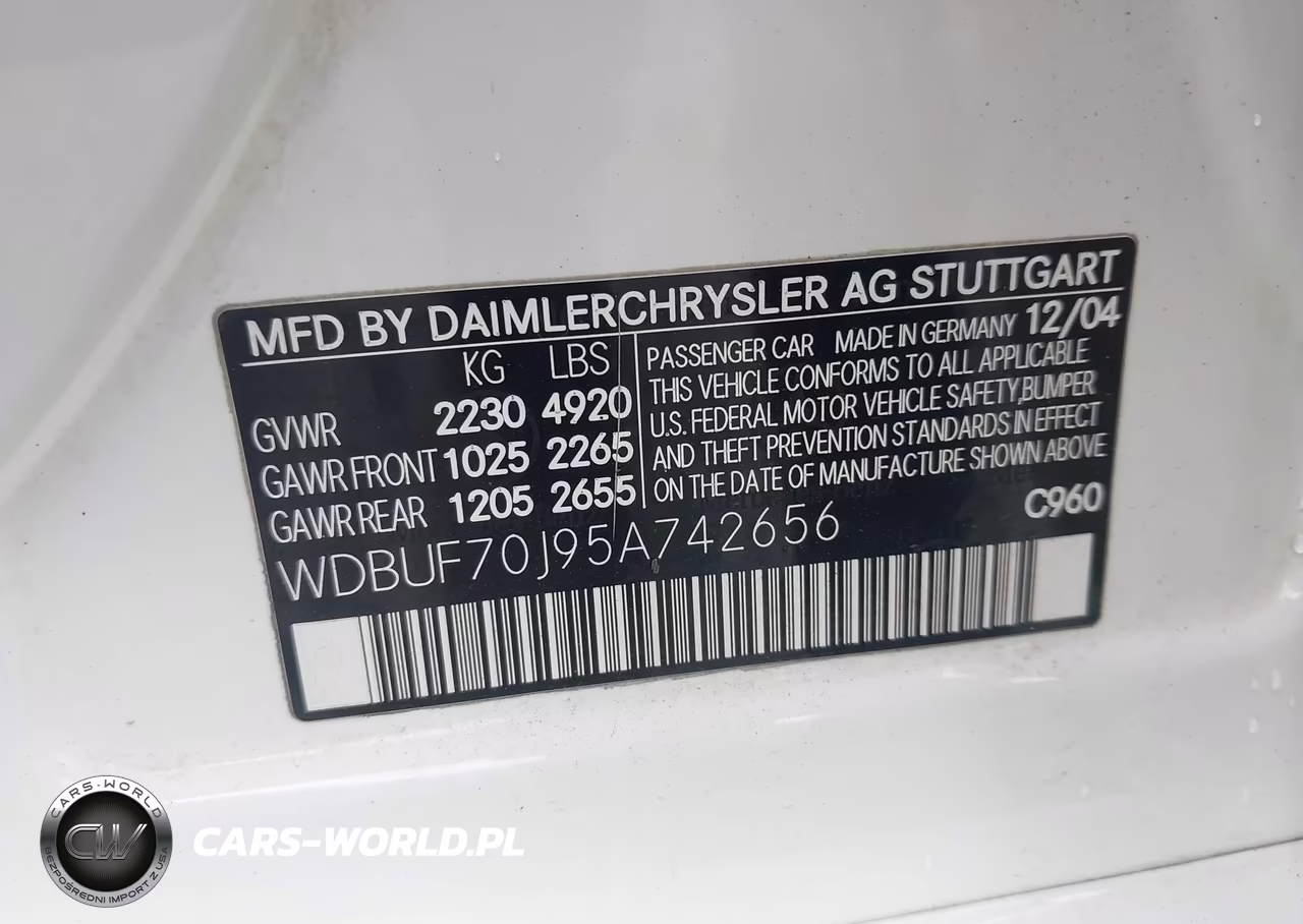 2005 Mercedes-Benz E 500 VIN:WDBUF70J95A742656 - 9